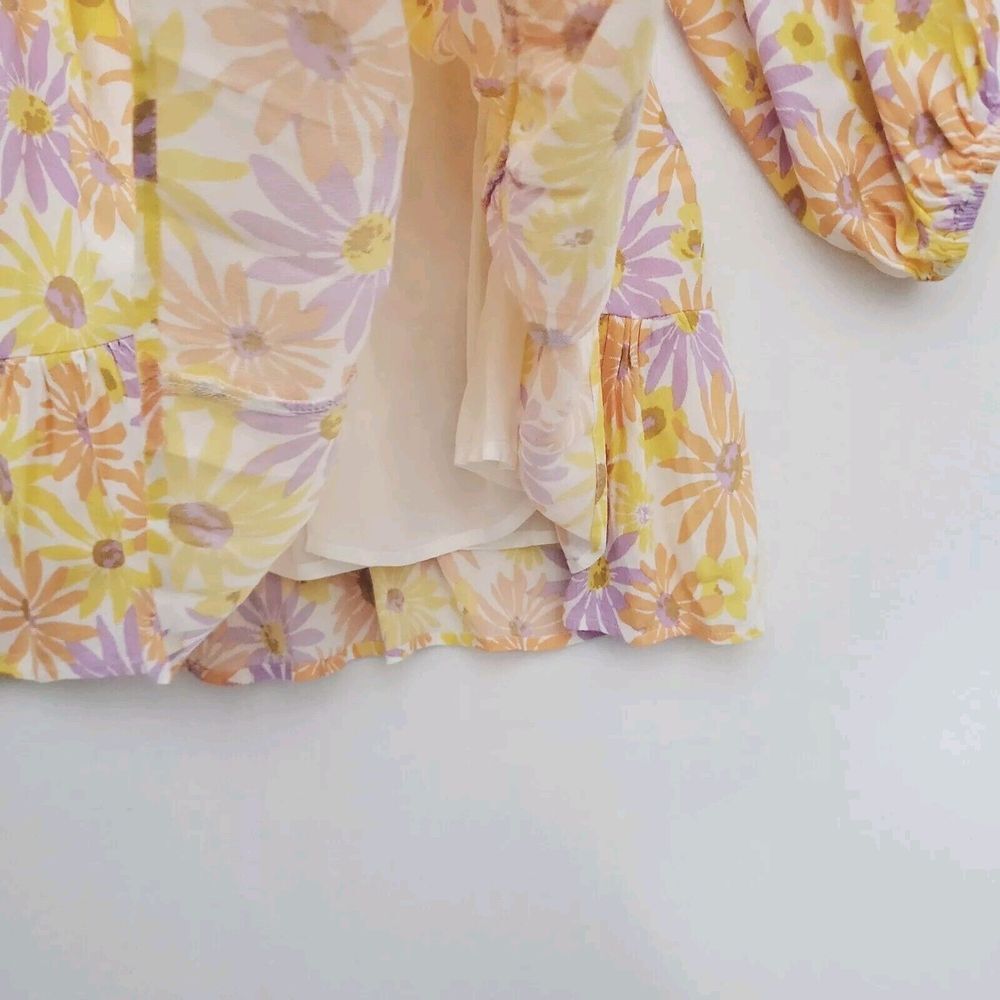 L*SPACE Feelin' Fine Mini Dress in Oopsie Daisy Cut Out Yellow Floral- Large - Picture 7 of 9